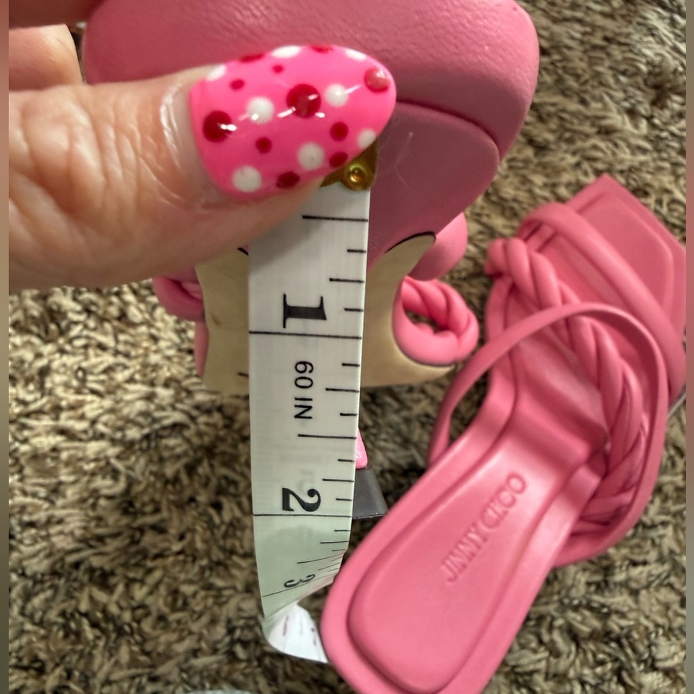 New ✨ Jimmy Choo Leather Braided Heels Slides - Picture 8 of 8